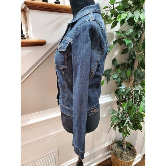 Kut from the Kloth Blue Denim Cotton Buttons Long Sleeve Casual Jeans Jacket - Picture 5 of 10